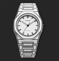 Armbanduhr D1 Milano Herr White Sketch  in Polycarbonat D1-PCBJ34 - D1-PCBJ34